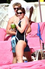 EMMA FORBES in Swimsuit at a Beach in Barbados