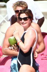 EMMA FORBES in Swimsuit at a Beach in Barbados