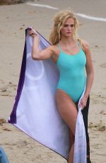 ERIN HEATHERTON at a Photoshoot on the Beach in Malibu