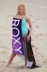 ERIN HEATHERTON at a Photoshoot on the Beach in Malibu