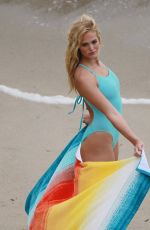 ERIN HEATHERTON at a Photoshoot on the Beach in Malibu