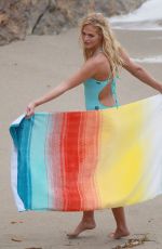 ERIN HEATHERTON at a Photoshoot on the Beach in Malibu