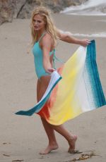 ERIN HEATHERTON at a Photoshoot on the Beach in Malibu