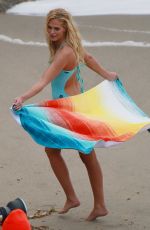 ERIN HEATHERTON at a Photoshoot on the Beach in Malibu