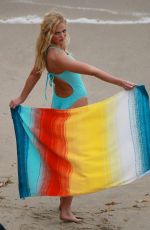 ERIN HEATHERTON at a Photoshoot on the Beach in Malibu