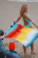 ERIN HEATHERTON at a Photoshoot on the Beach in Malibu