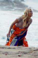 ERIN HEATHERTON at a Photoshoot on the Beach in Malibu