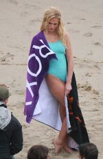 ERIN HEATHERTON at a Photoshoot on the Beach in Malibu