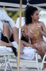 FKA TWIGS in Bikini at a Beach in Miami