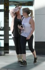 HILARY and HAYLIE DUFF Leaves a Gym in West Hollywod