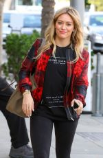 HILARY DUFF in Tights Out and About in Beverly Hills