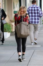 HILARY DUFF in Tights Out and About in Beverly Hills