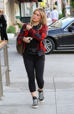 HILARY DUFF in Tights Out and About in Beverly Hills