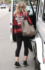 HILARY DUFF in Tights Out and About in Beverly Hills