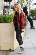 HILARY DUFF in Tights Out and About in Beverly Hills