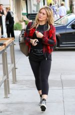 HILARY DUFF in Tights Out and About in Beverly Hills