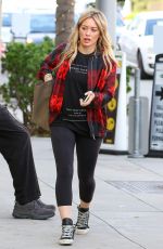 HILARY DUFF in Tights Out and About in Beverly Hills