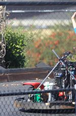 JANUARY JONES on the Set of Last on Earth in Los Angeles