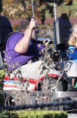 JANUARY JONES on the Set of Last on Earth in Los Angeles