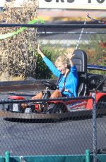 JANUARY JONES on the Set of Last on Earth in Los Angeles