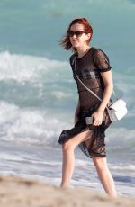 JENA MALONE in Bikini at a Beach in Miami