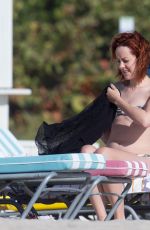 JENA MALONE in Bikini at a Beach in Miami