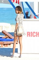 JOURDAN DUNN at a Photoshoot on the Beach in Miami