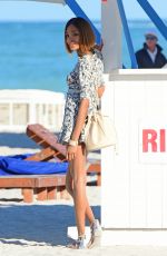 JOURDAN DUNN at a Photoshoot on the Beach in Miami