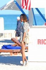 JOURDAN DUNN at a Photoshoot on the Beach in Miami