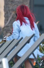 KARREUCHE TRAN in Bikini Bottoms Leaves a Beach in Miami