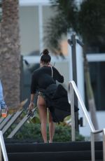 KARREUCHE TRAN in Bikini Bottoms Leaves a Beach in Miami
