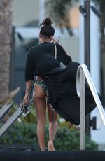KARREUCHE TRAN in Bikini Bottoms Leaves a Beach in Miami