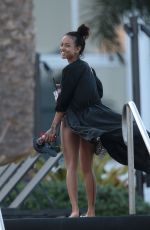 KARREUCHE TRAN in Bikini Bottoms Leaves a Beach in Miami
