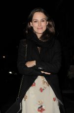 KEIRA KNIGHTLEY Arrives at a Party in London