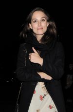 KEIRA KNIGHTLEY Arrives at a Party in London