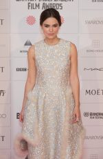 KEIRA KNIGHTLEY at British Independent Film Awards in London