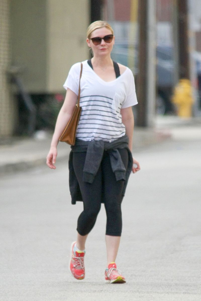KIRSTEN DUNST in Leggings Out and About in Los Angeles ...