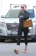 KIRSTEN DUNST Leaving Bar Method Gym in Studio City