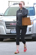 KIRSTEN DUNST Leaving Bar Method Gym in Studio City