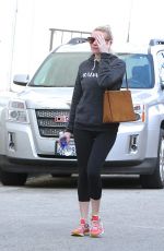 KIRSTEN DUNST Leaving Bar Method Gym in Studio City