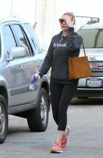 KIRSTEN DUNST Leaving Bar Method Gym in Studio City