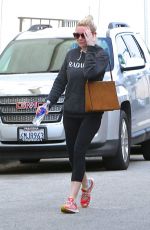 KIRSTEN DUNST Leaving Bar Method Gym in Studio City