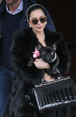 LADY GAGA in Fur Coats Leaves Her Apartment in New York