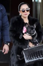 LADY GAGA in Fur Coats Leaves Her Apartment in New York