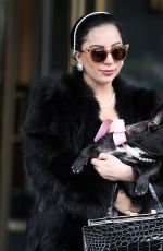 LADY GAGA in Fur Coats Leaves Her Apartment in New York