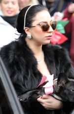 LADY GAGA in Fur Coats Leaves Her Apartment in New York