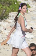 LANA DEL REY in Bikini Bottoms at a Beach in St. Barts