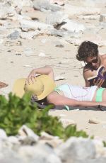 LANA DEL REY in Bikini Bottoms at a Beach in St. Barts