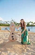 LAURA MARANO on the Set of Disney Christmas Special in Hawaii