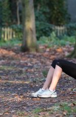 LAUREN RILEY in Tights Working Out in a Park